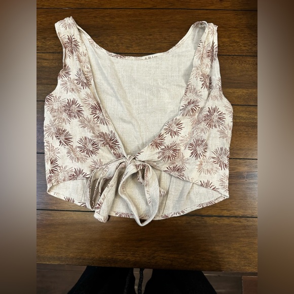 Floerns Women's Boho Sleeveless Backless Tie Back Allover Print Crop Tank Tops - Picture 1 of 2